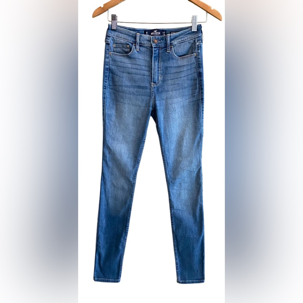 Hollister: Classic High Rise Blue Super Skinny Jeans with Stretch
